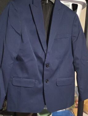 Calvin Klein Collection Navy Blue Two-Button Kids Blazer